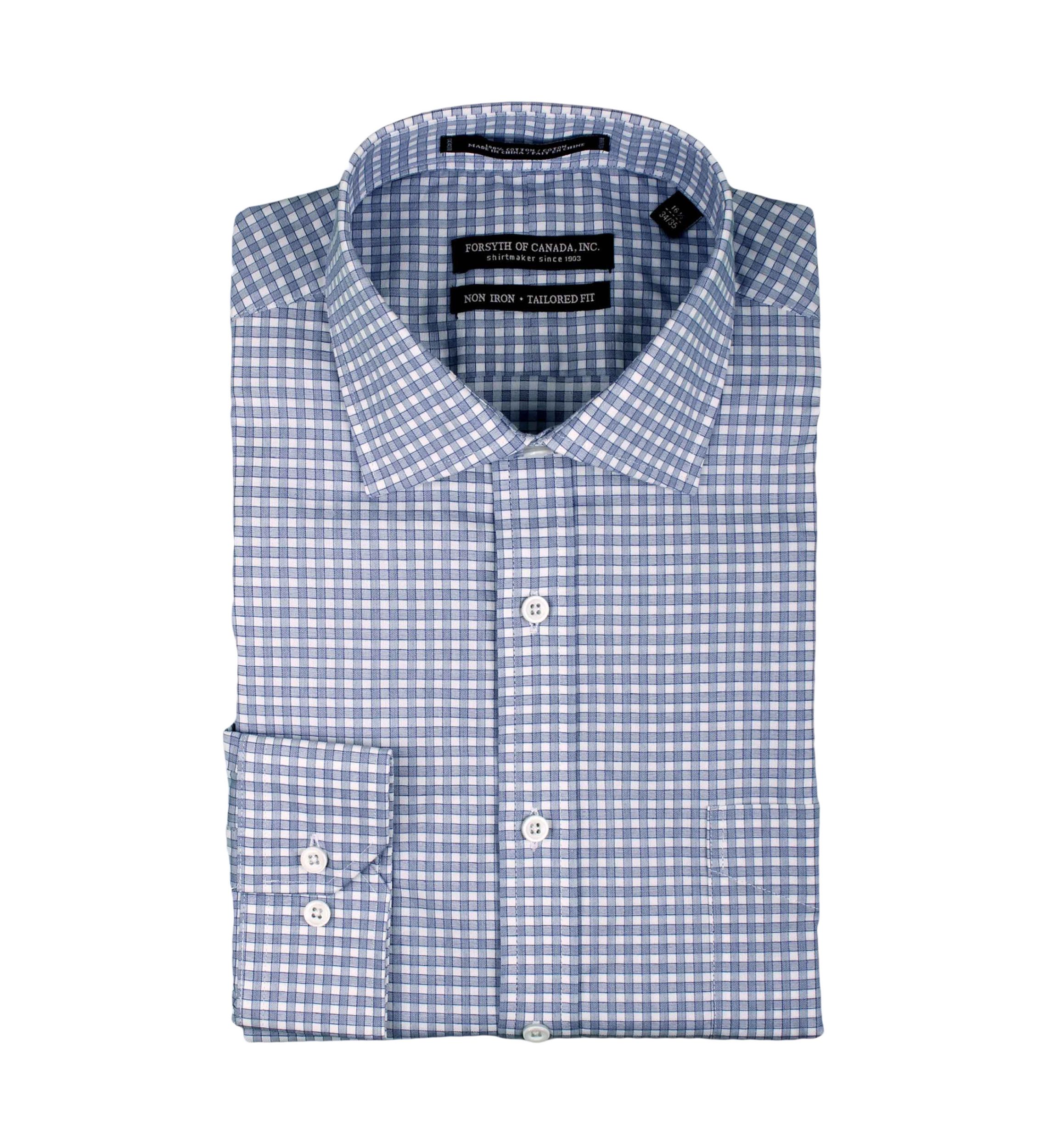  Mens Twill Checkered Dress Shirt 