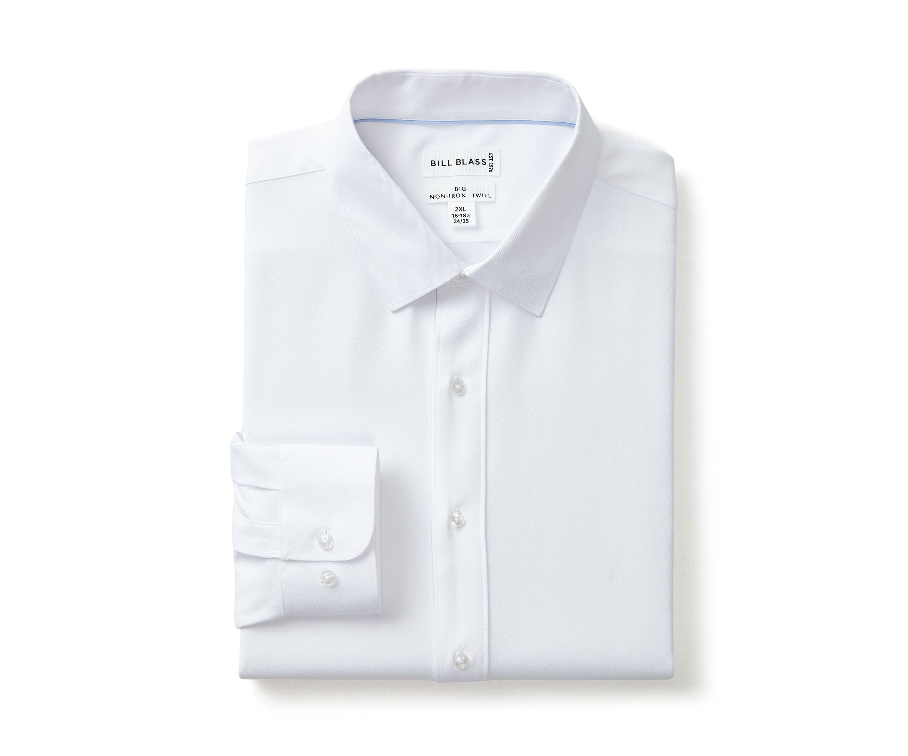 Mens Big Twill Solid Performance Dress Shirt