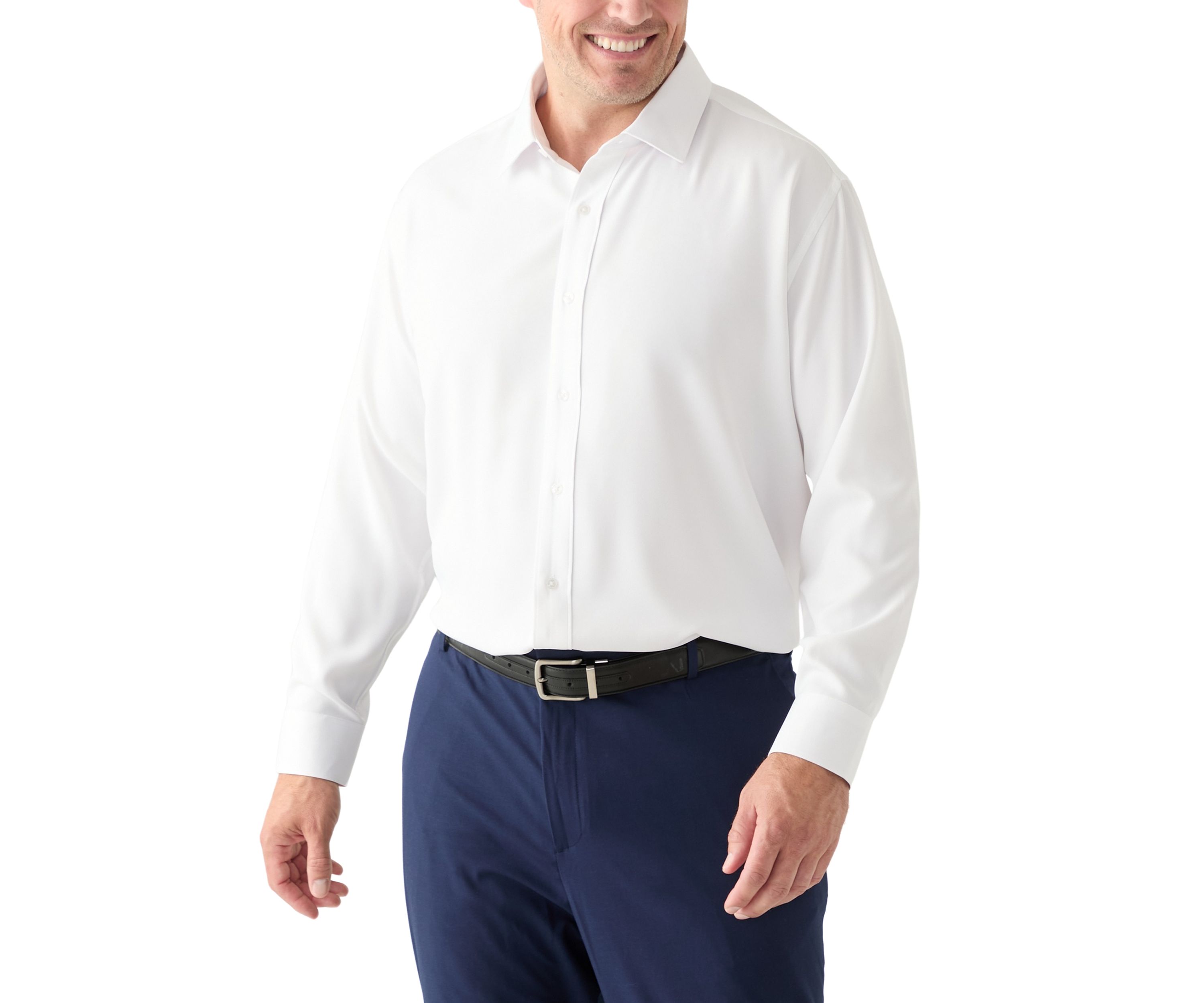 Mens Big Twill Solid Performance Dress Shirt