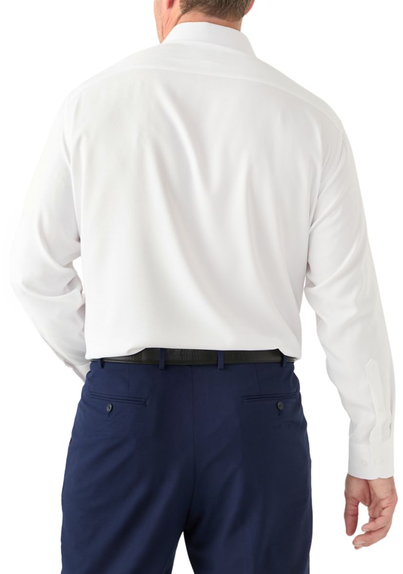 Mens Big Twill Solid Performance Dress Shirt