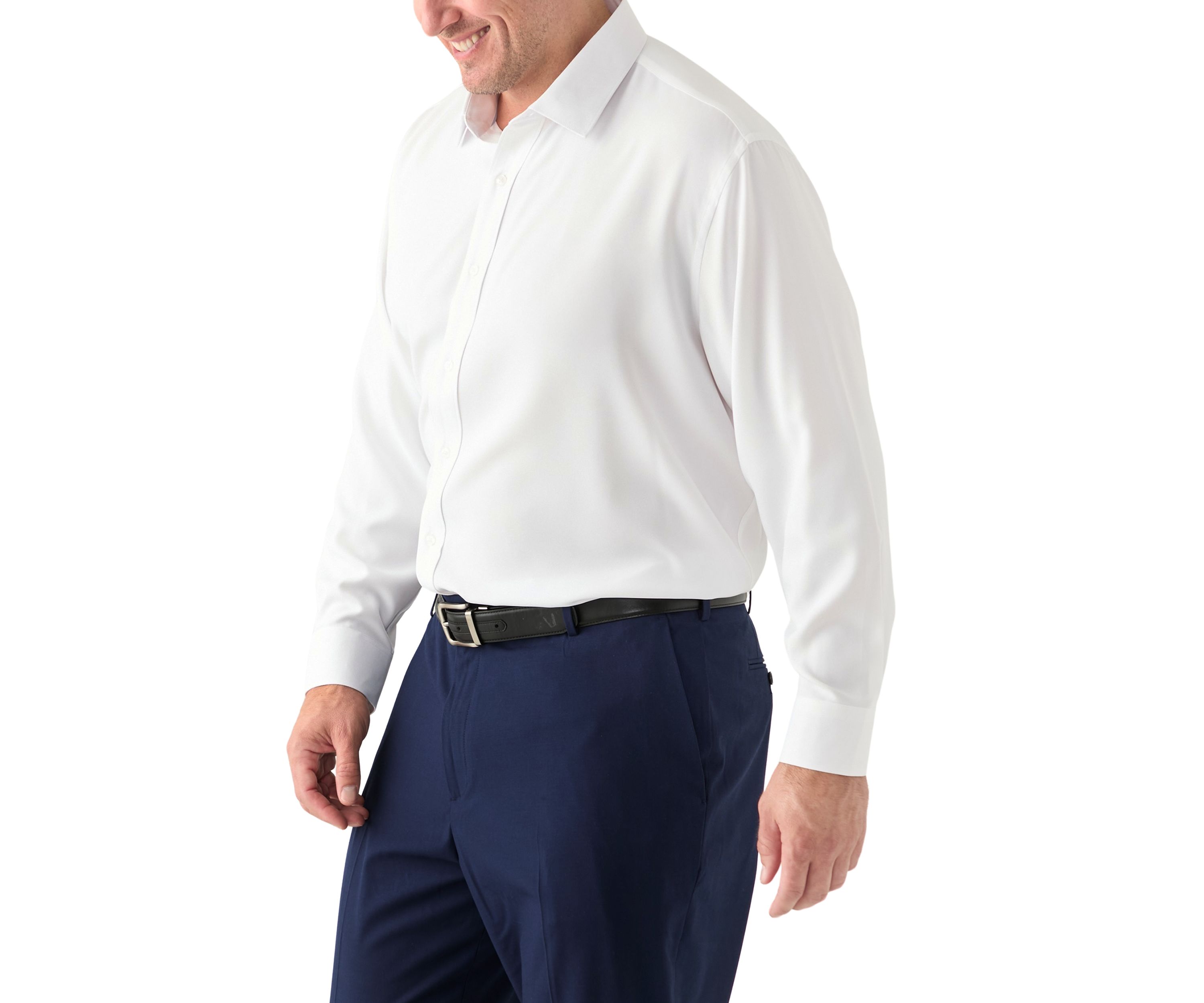 Mens Big Twill Solid Performance Dress Shirt
