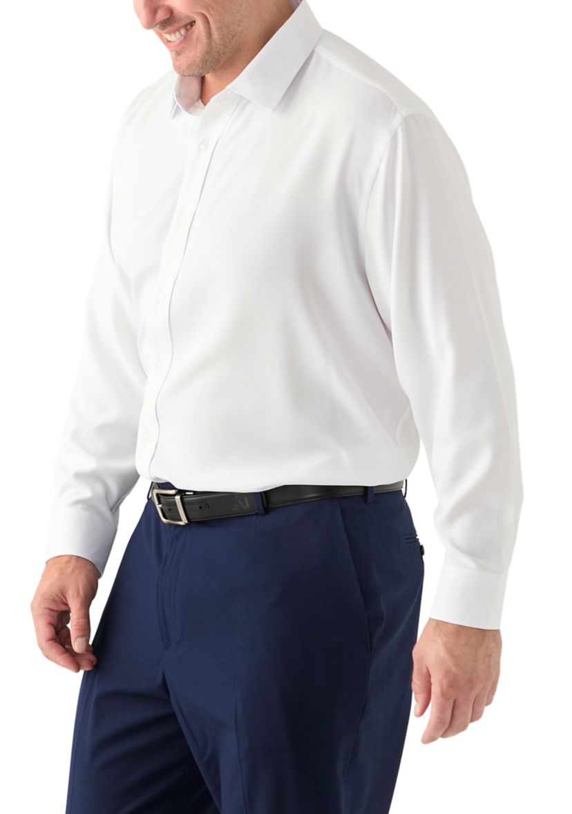 Mens Big Twill Solid Performance Dress Shirt