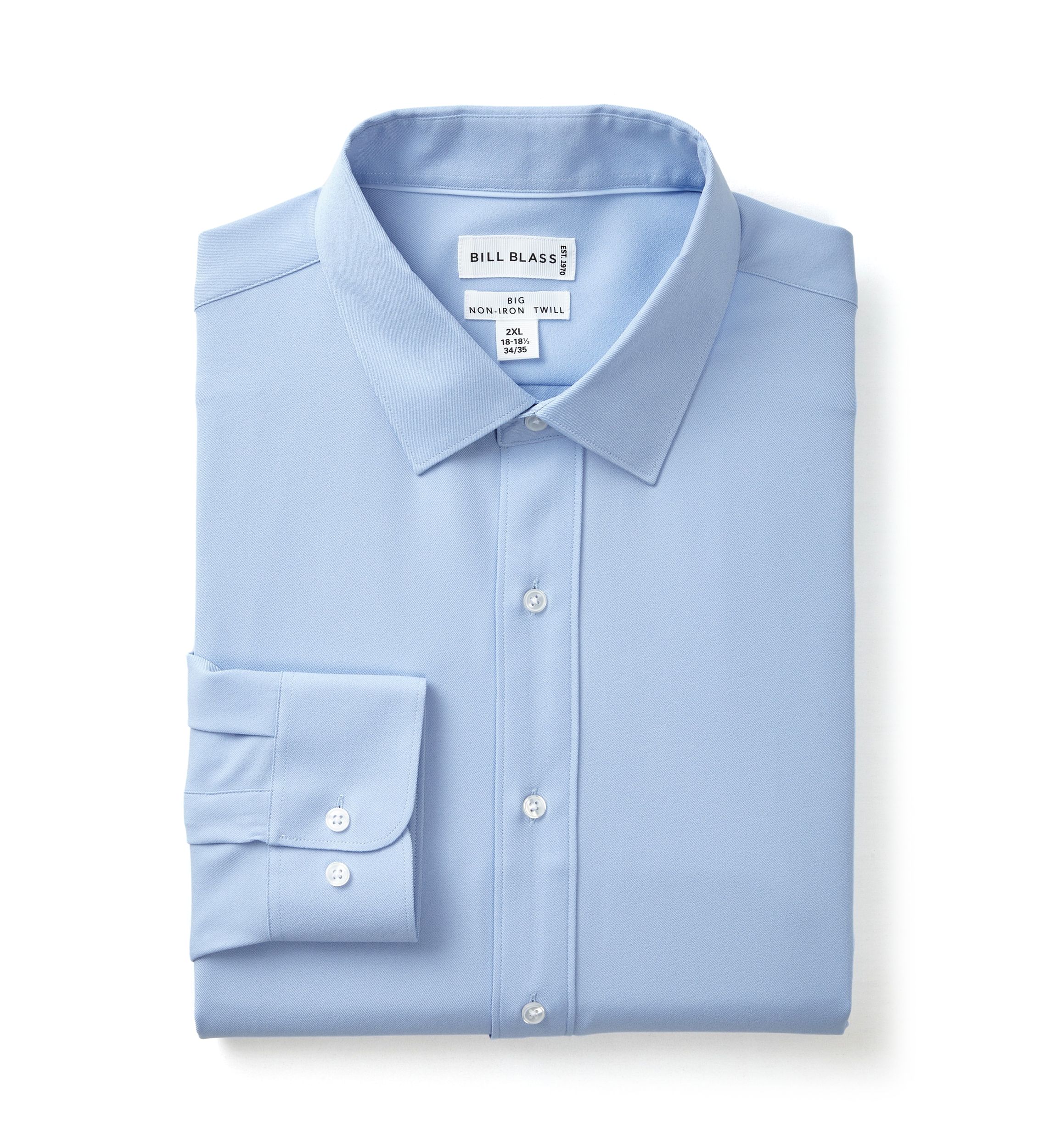 Mens Big Twill Solid Performance Dress Shirt