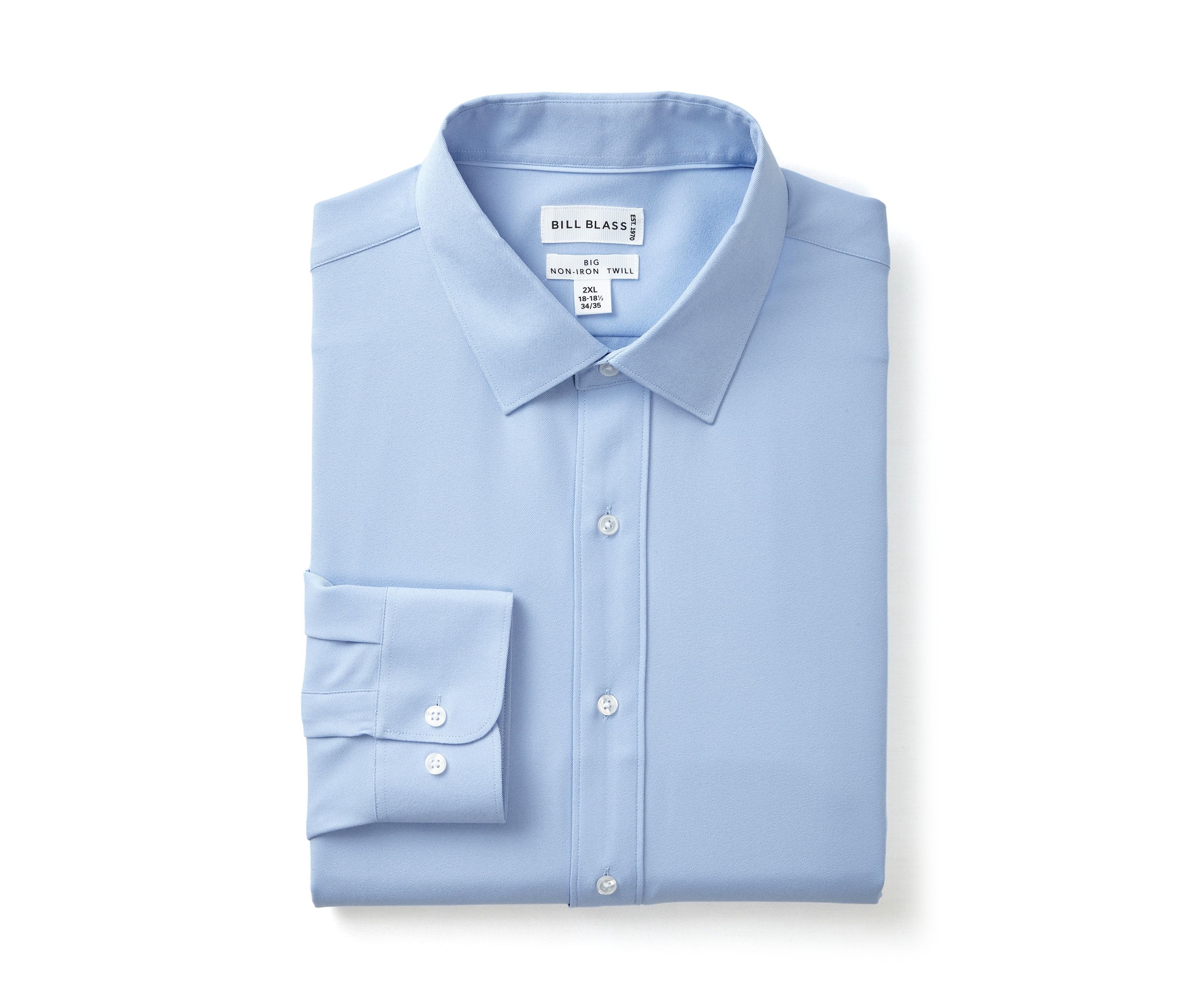 Mens Big Twill Solid Performance Dress Shirt