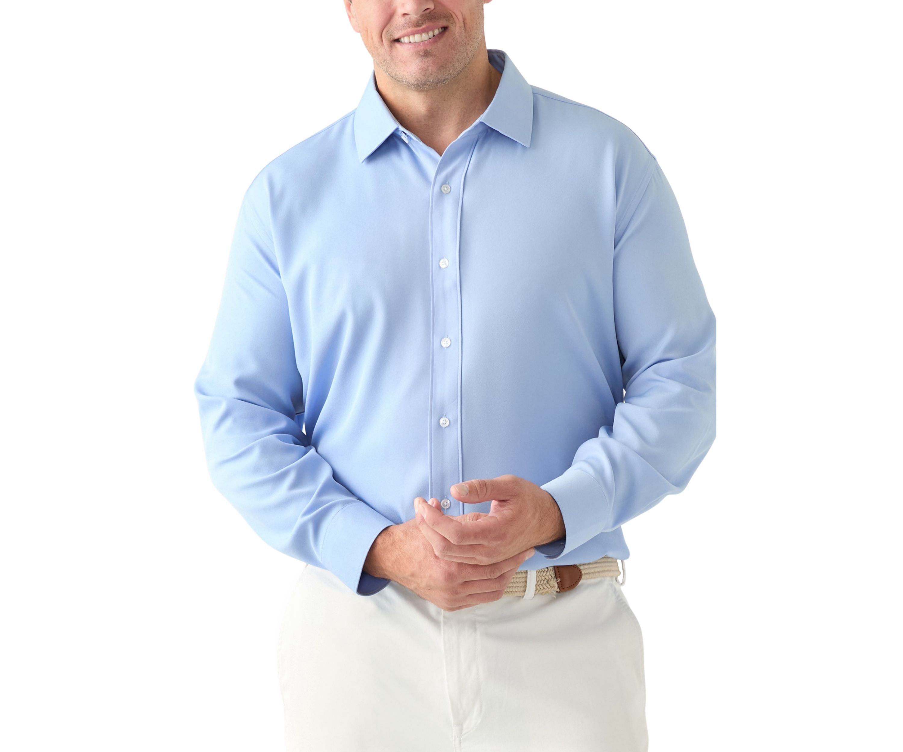 Mens Big Twill Solid Performance Dress Shirt