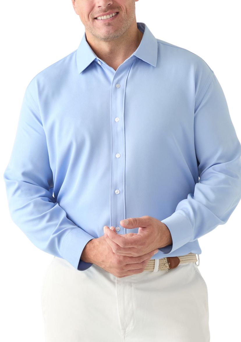 Mens Big Twill Solid Performance Dress Shirt