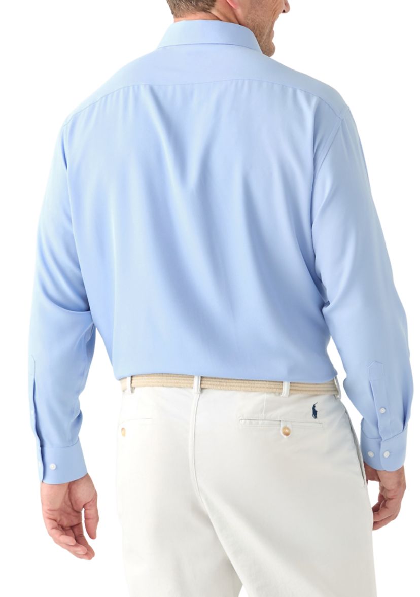 Mens Big Twill Solid Performance Dress Shirt