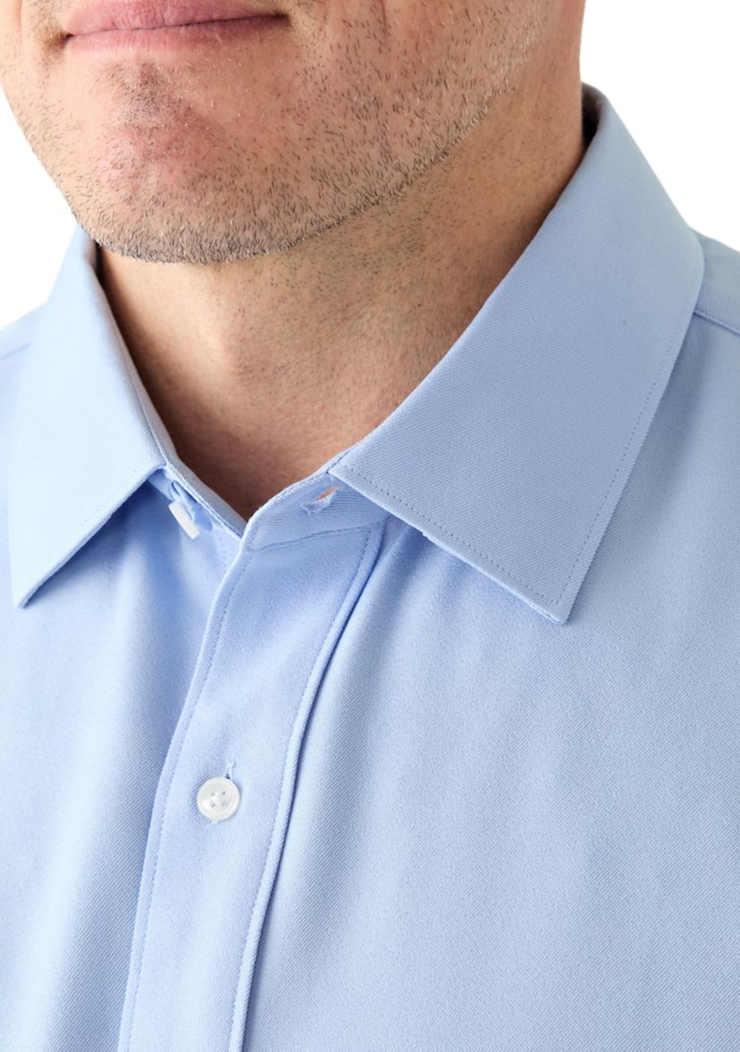 Mens Big Twill Solid Performance Dress Shirt