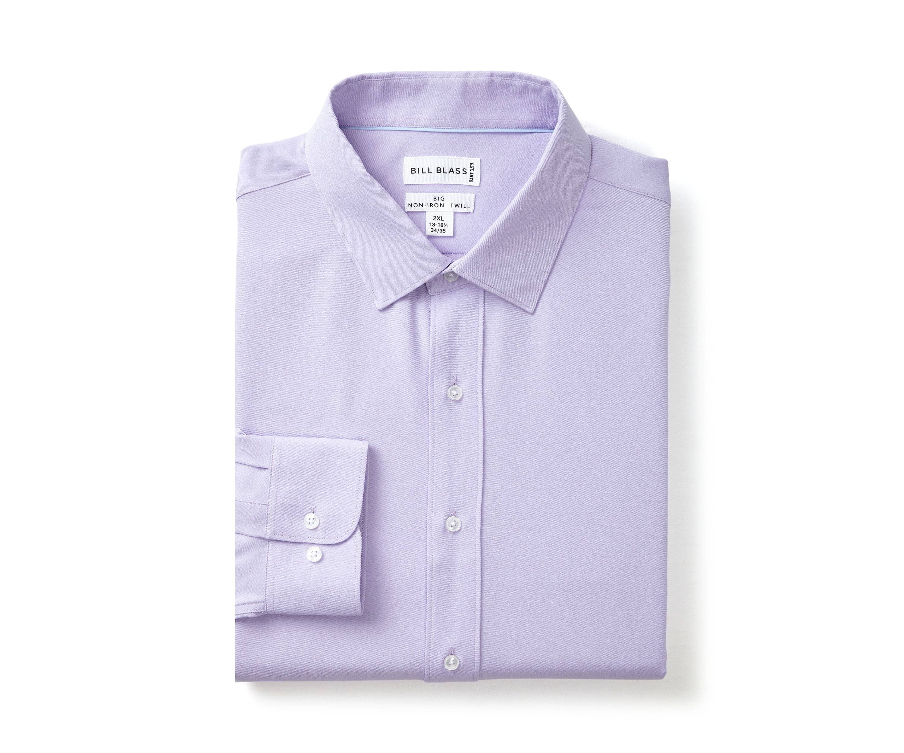 Mens Big Twill Solid Performance Dress Shirt
