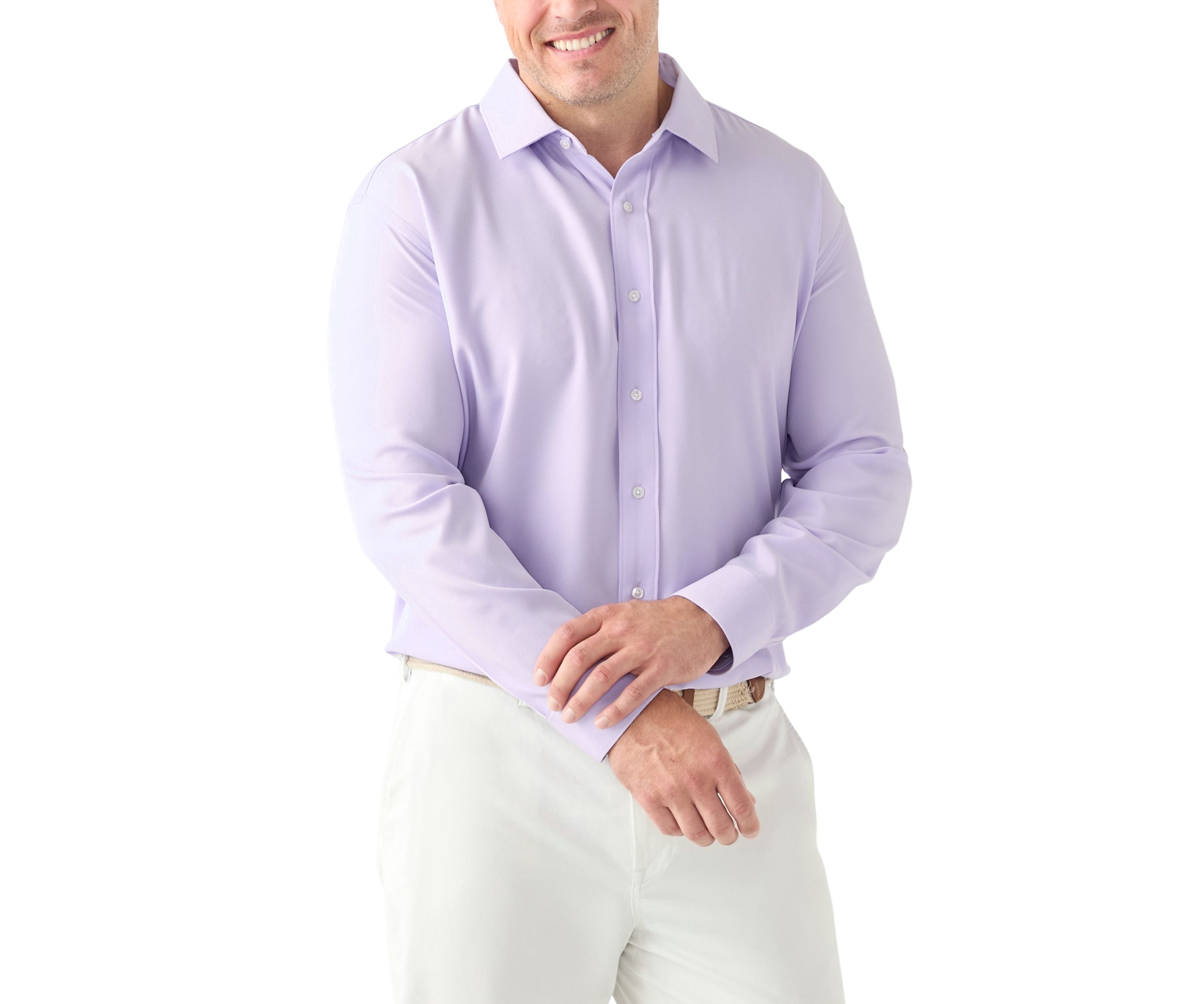 Mens Big Twill Solid Performance Dress Shirt
