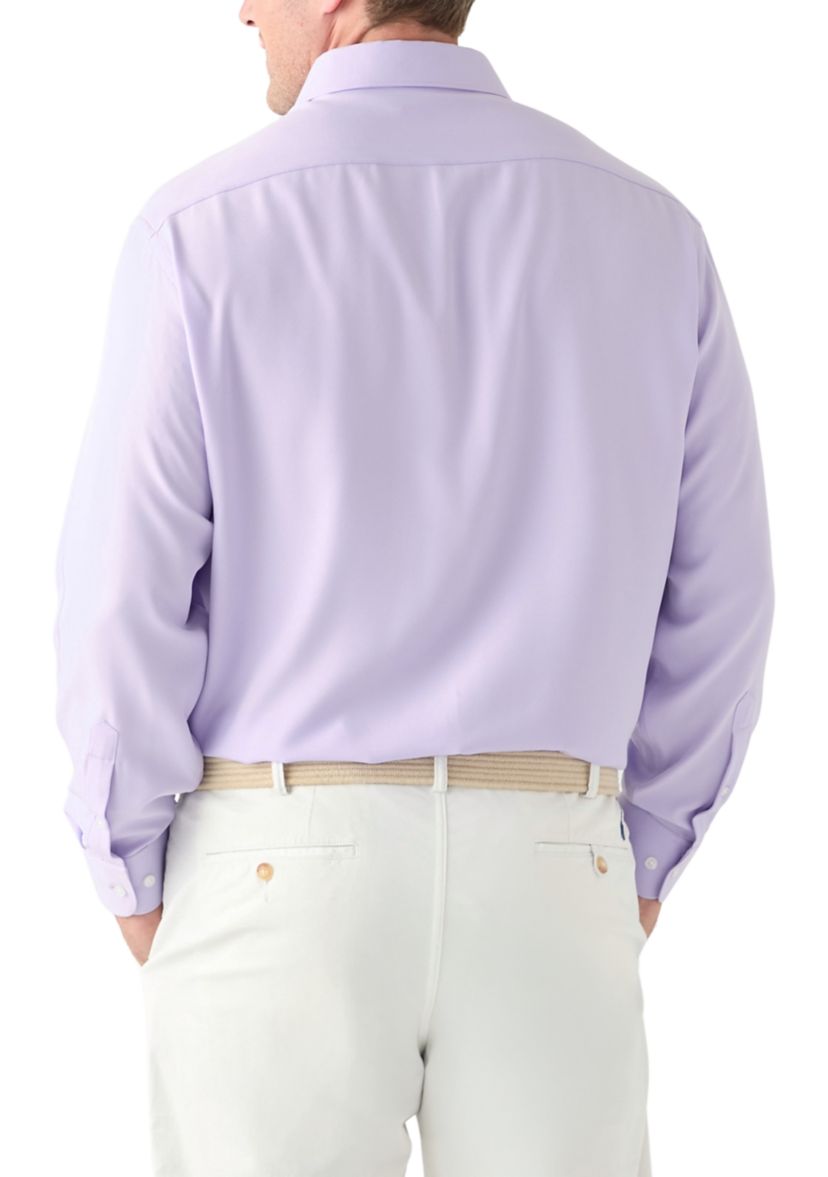 Mens Big Twill Solid Performance Dress Shirt