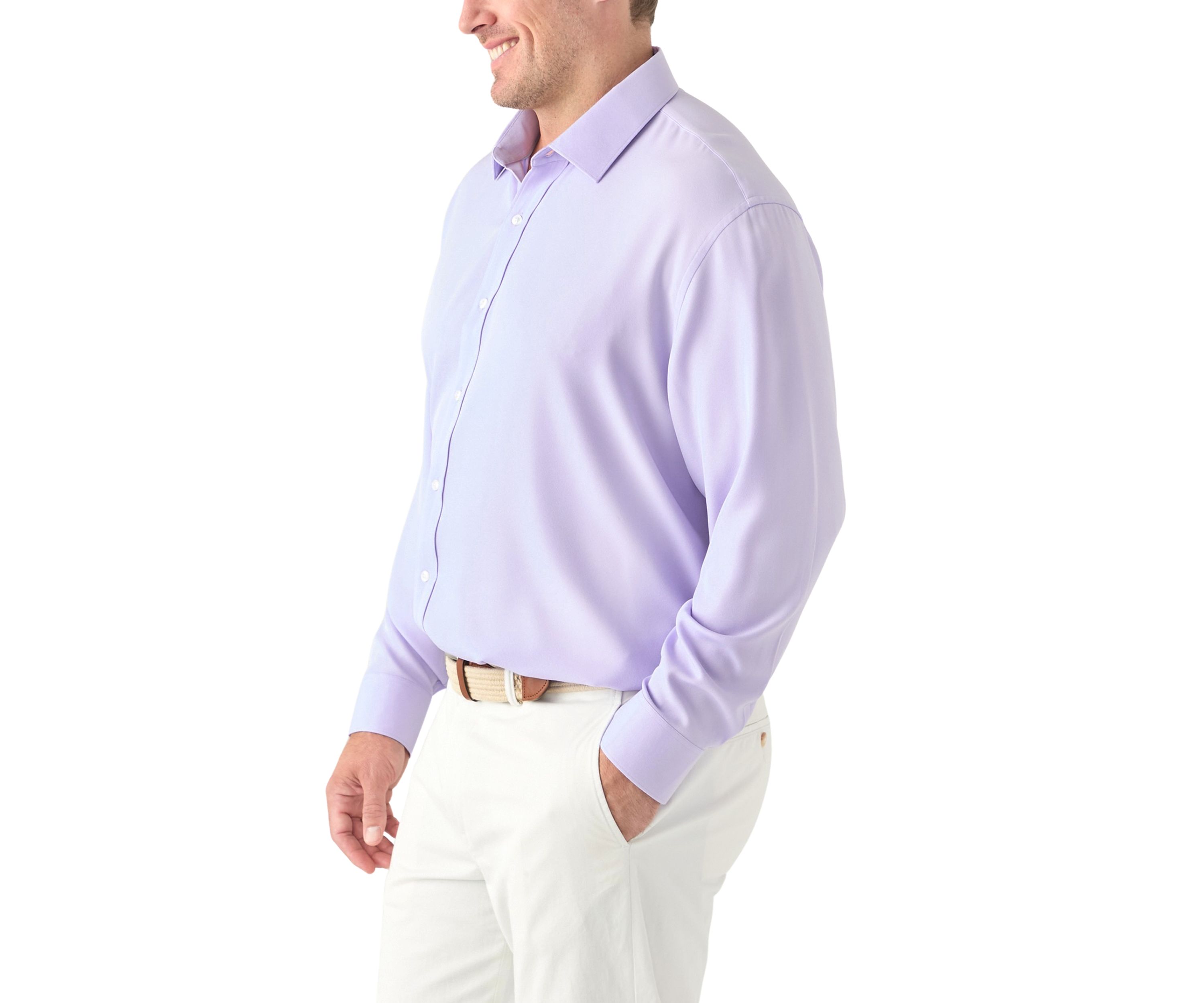 Mens Big Twill Solid Performance Dress Shirt