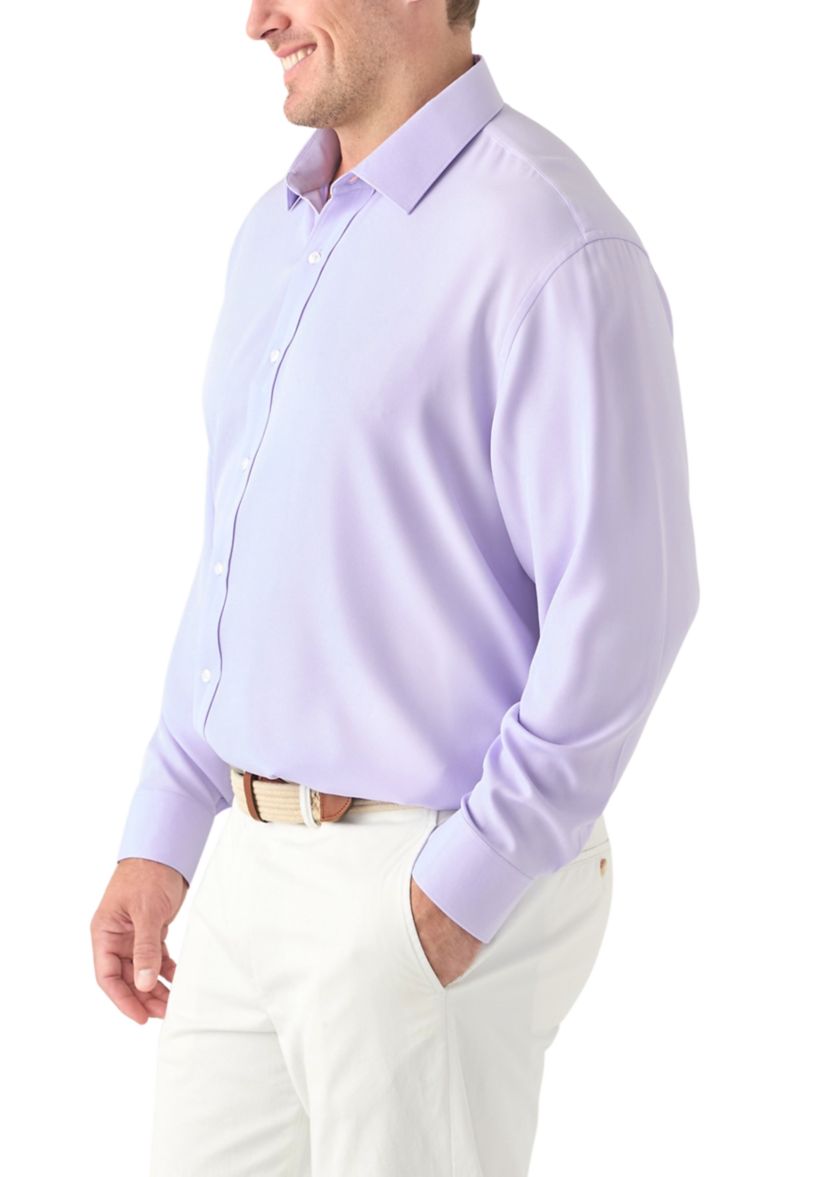 Mens Big Twill Solid Performance Dress Shirt