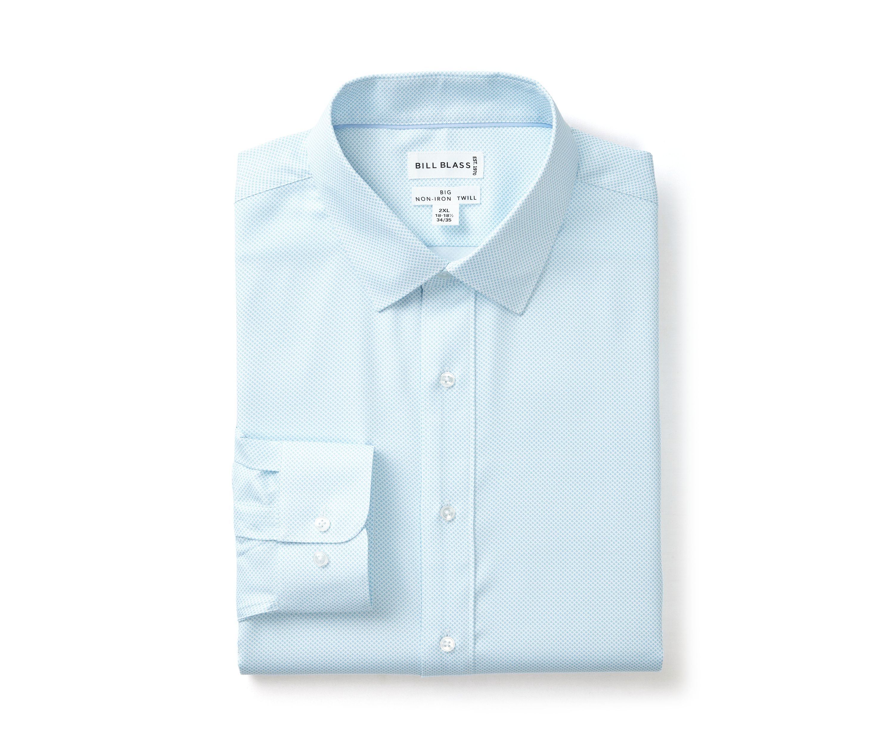 Mens Big Twill Solid Performance Dress Shirt