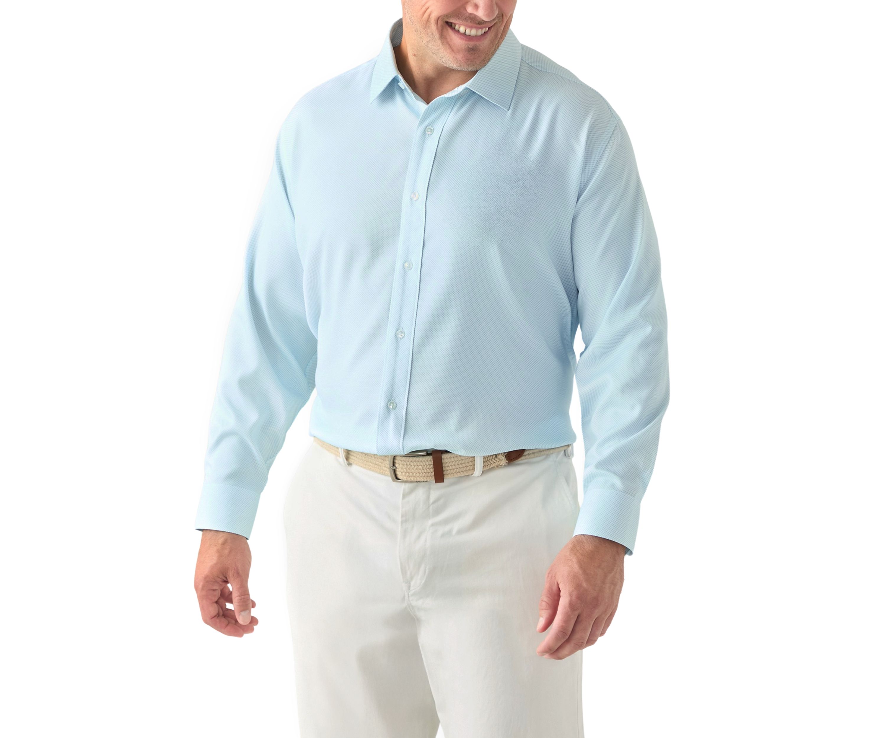 Mens Big Twill Solid Performance Dress Shirt