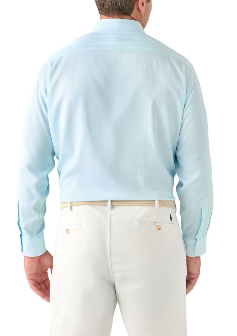 Mens Big Twill Solid Performance Dress Shirt
