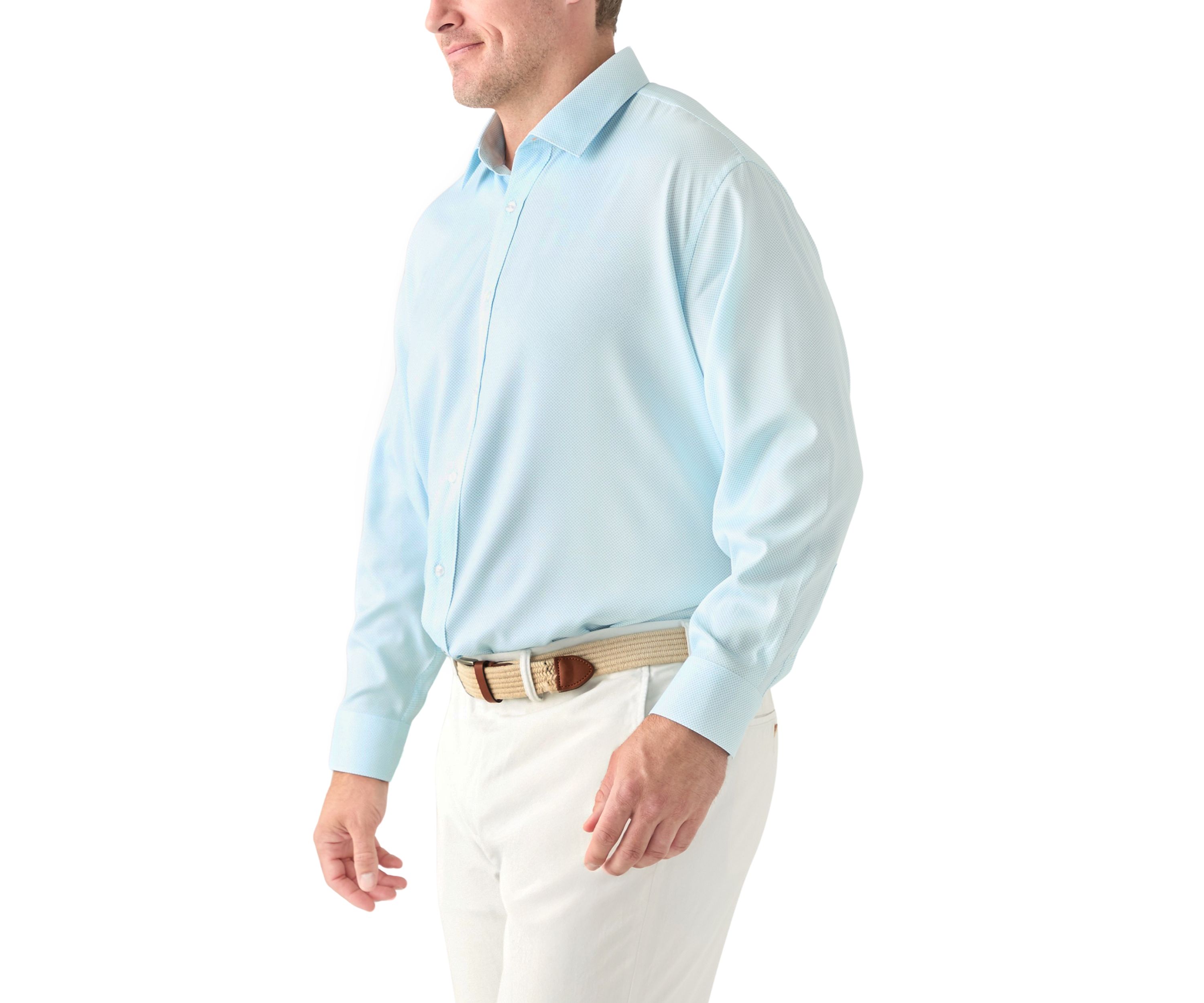 Mens Big Twill Solid Performance Dress Shirt