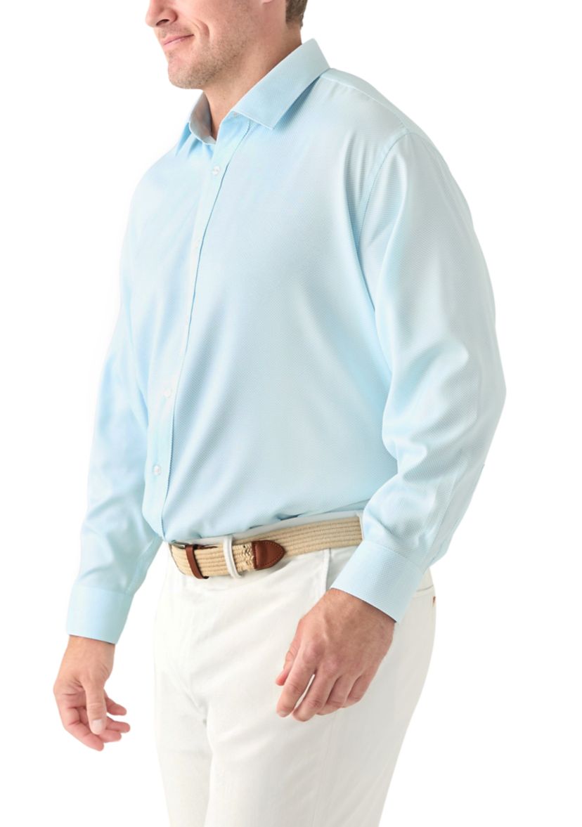 Mens Big Twill Solid Performance Dress Shirt