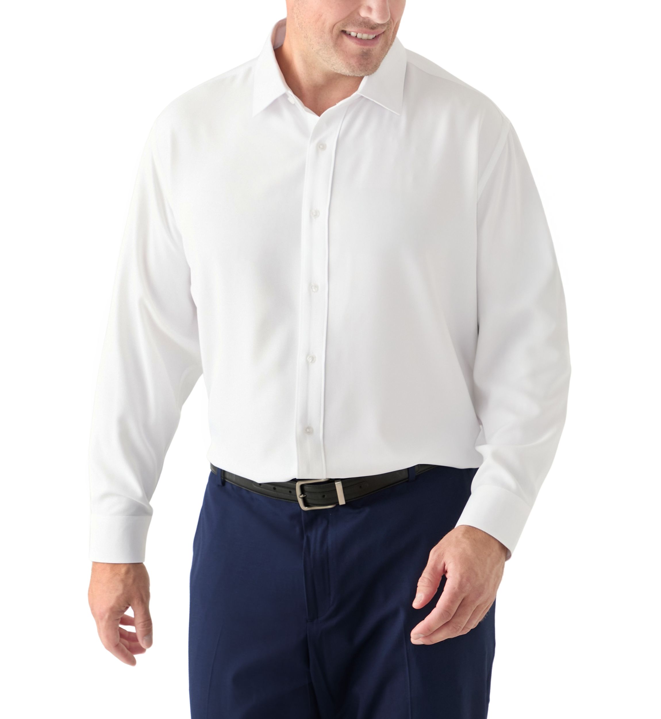 Mens Tall Twill Solid Performance Dress Shirt