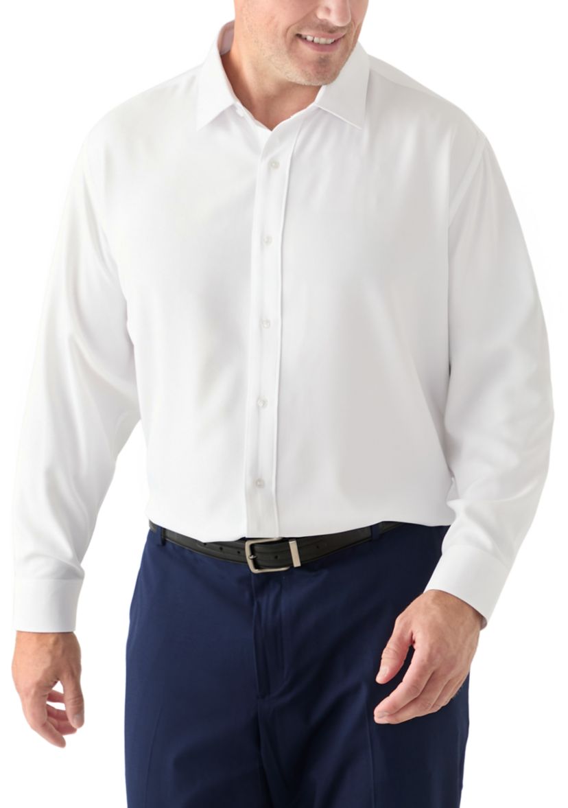 Mens Tall Twill Solid Performance Dress Shirt