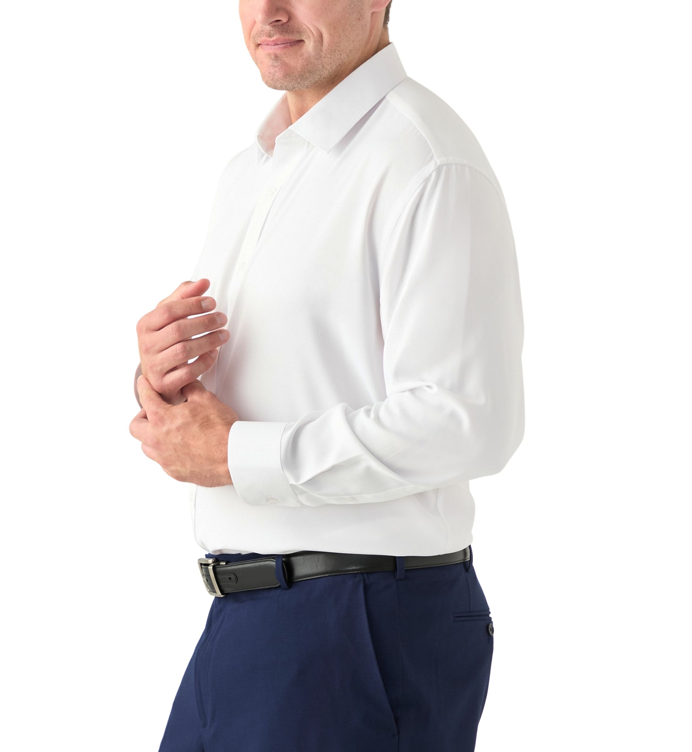 Mens Tall Twill Solid Performance Dress Shirt