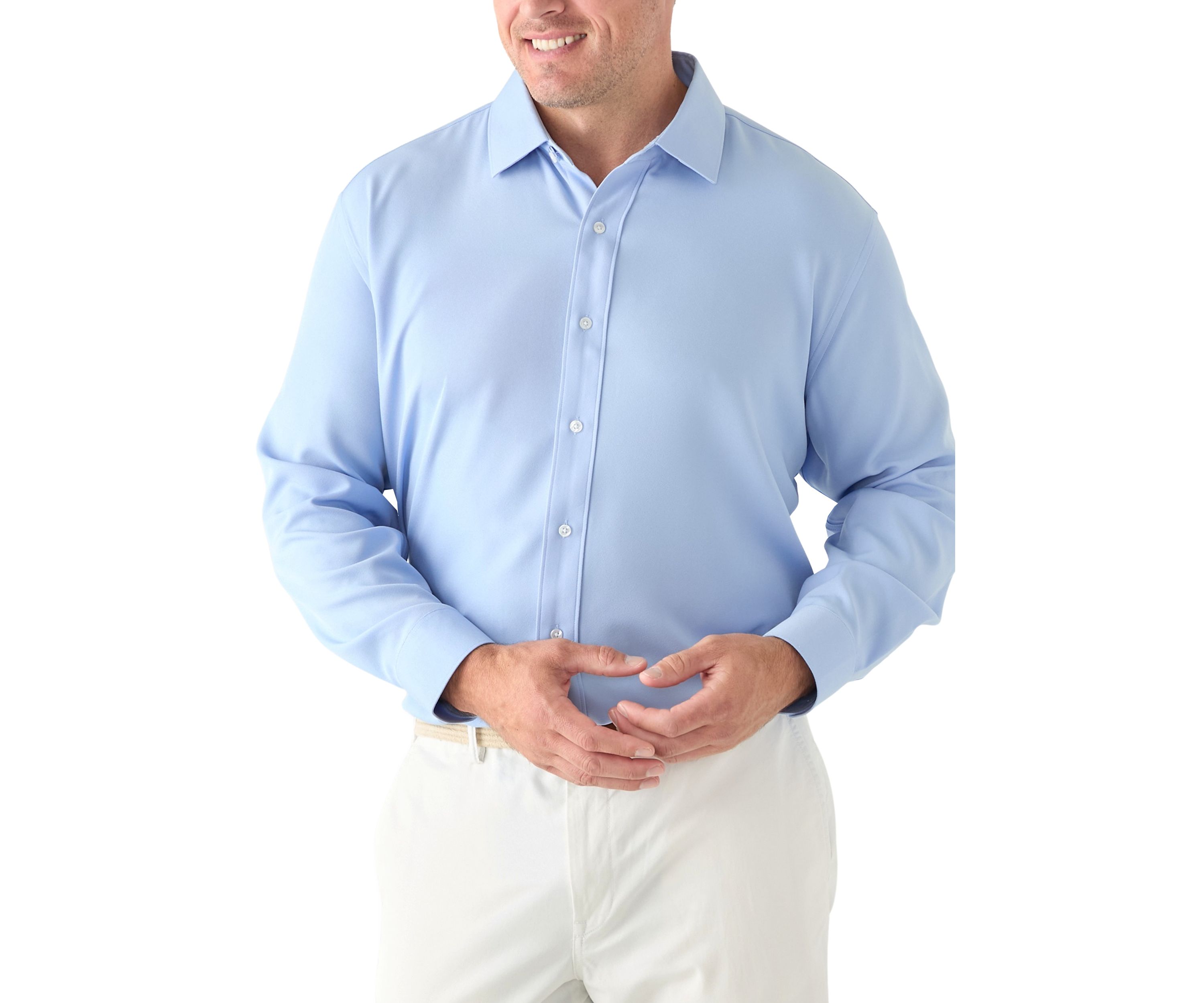 Mens Tall Twill Solid Performance Dress Shirt