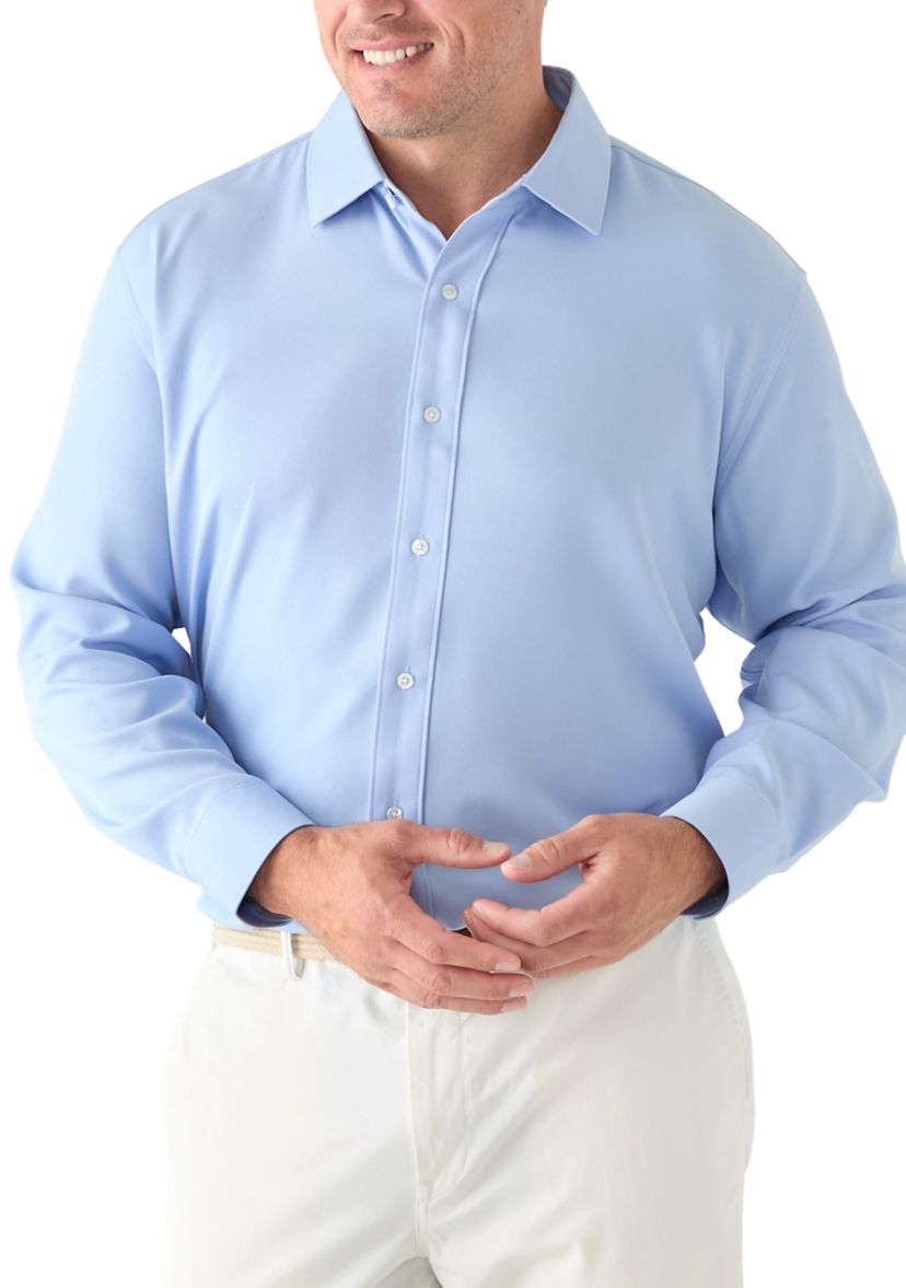 Mens Tall Twill Solid Performance Dress Shirt