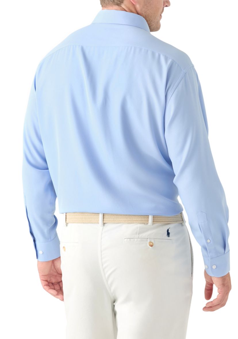 Mens Tall Twill Solid Performance Dress Shirt
