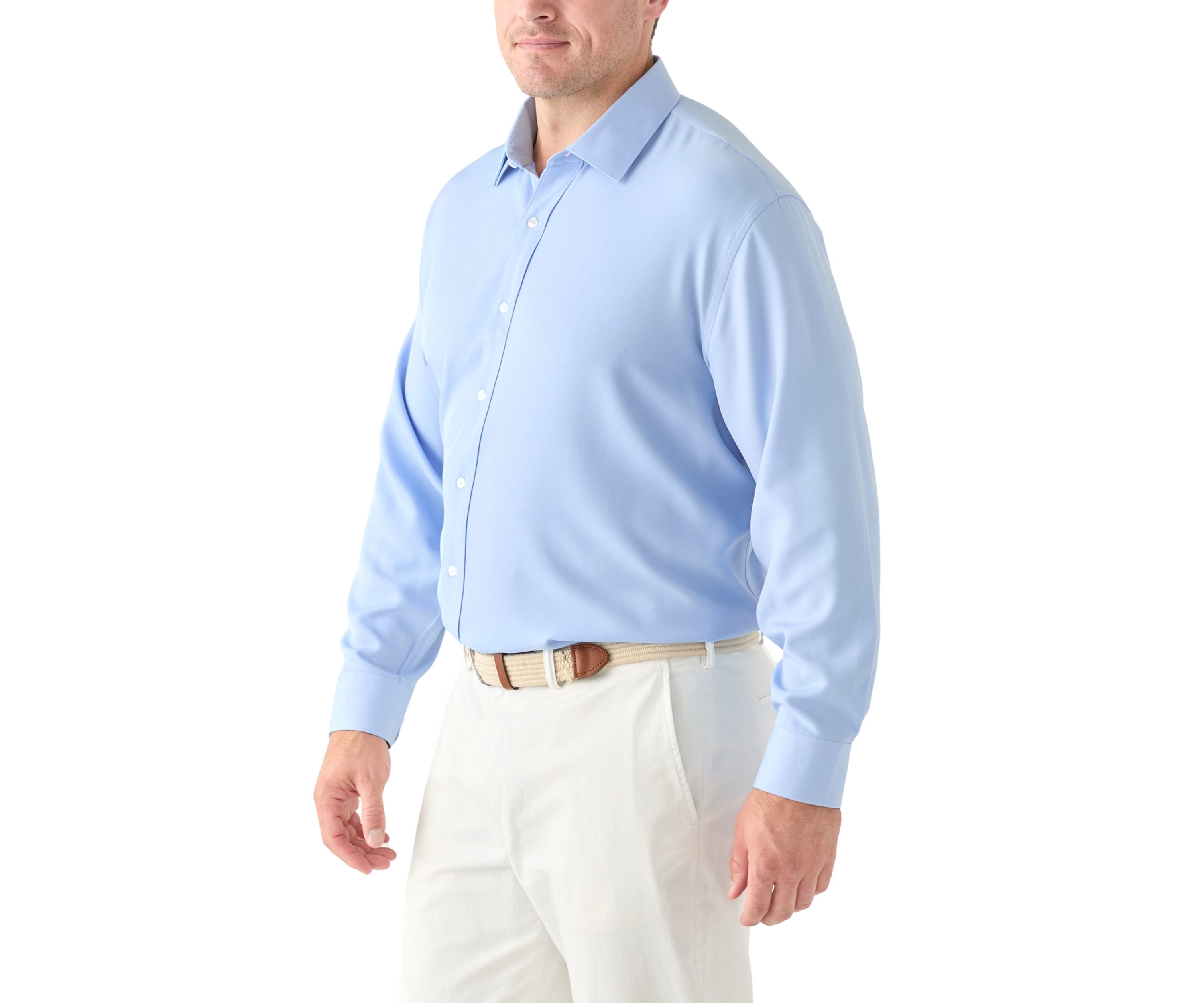 Mens Tall Twill Solid Performance Dress Shirt