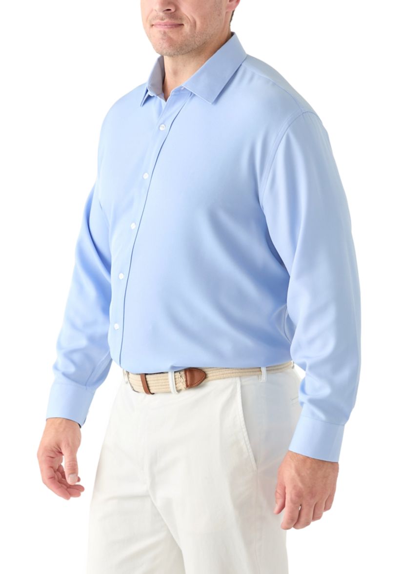 Mens Tall Twill Solid Performance Dress Shirt