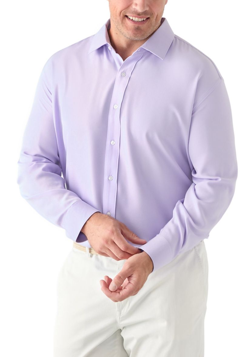 Alexander Julian Men's Tall Twill Solid Performance Dress Shirt, 19 37/38