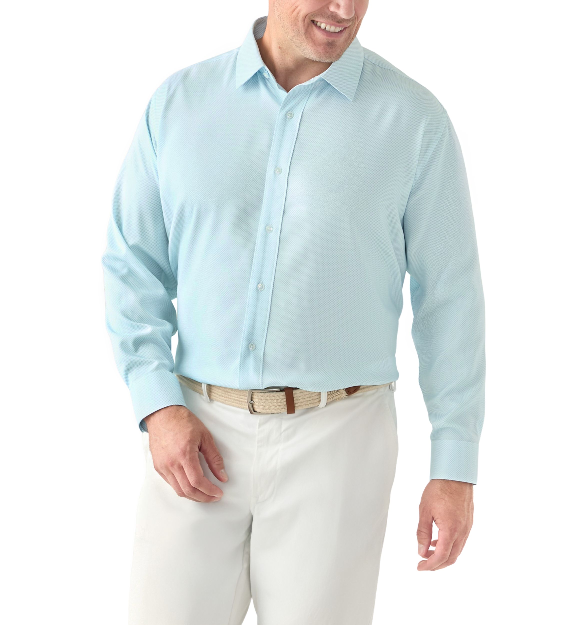 Mens Tall Twill Solid Performance Dress Shirt