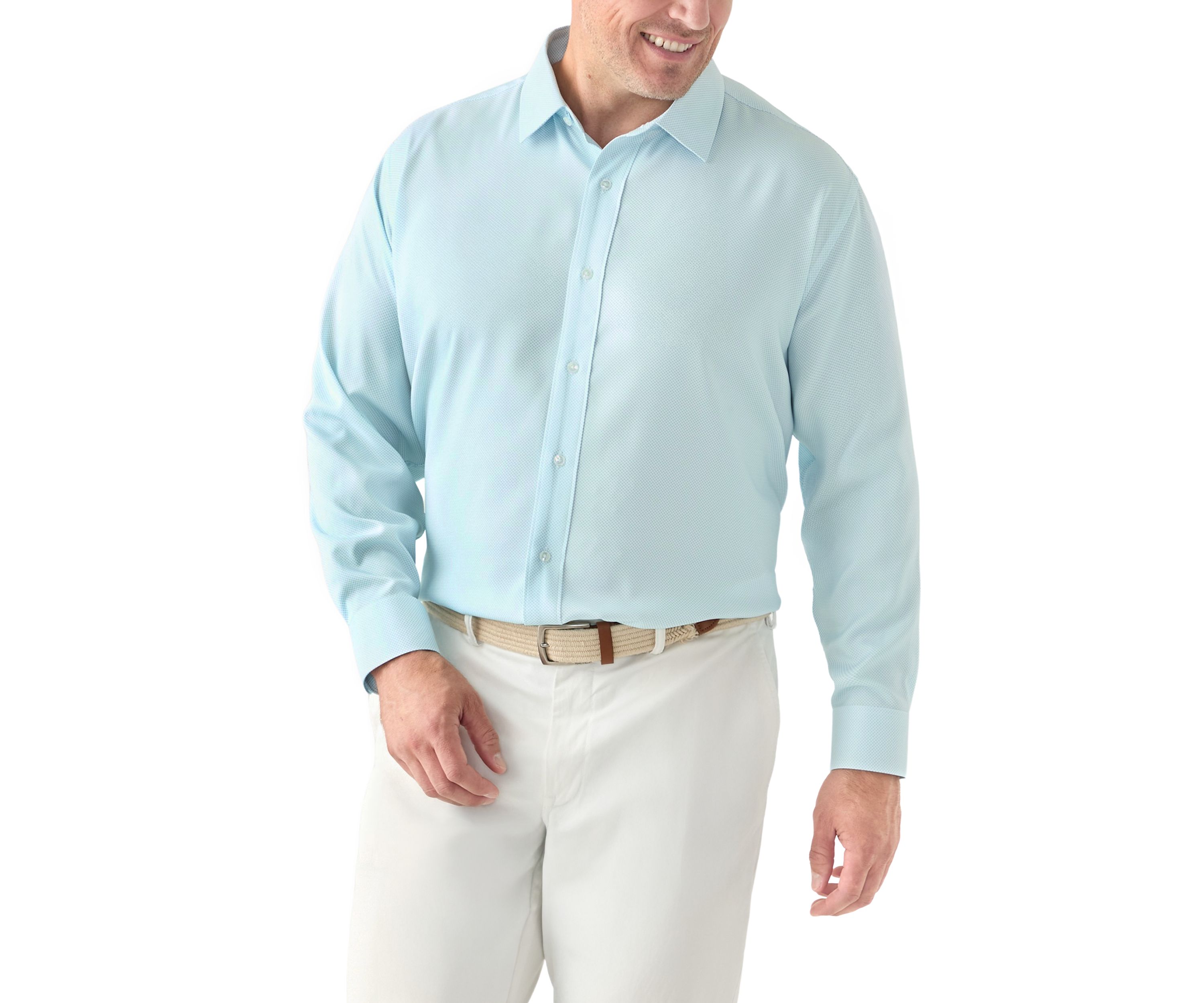 Mens Tall Twill Solid Performance Dress Shirt