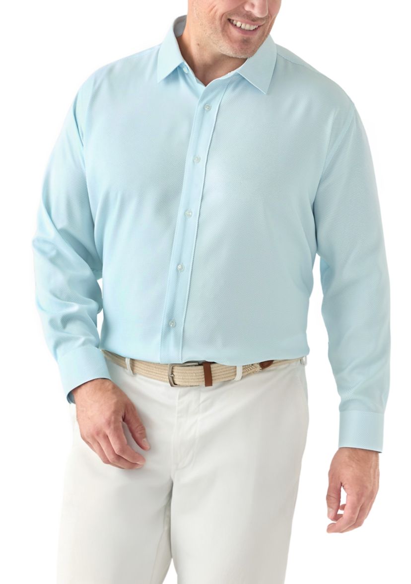 Mens Tall Twill Solid Performance Dress Shirt