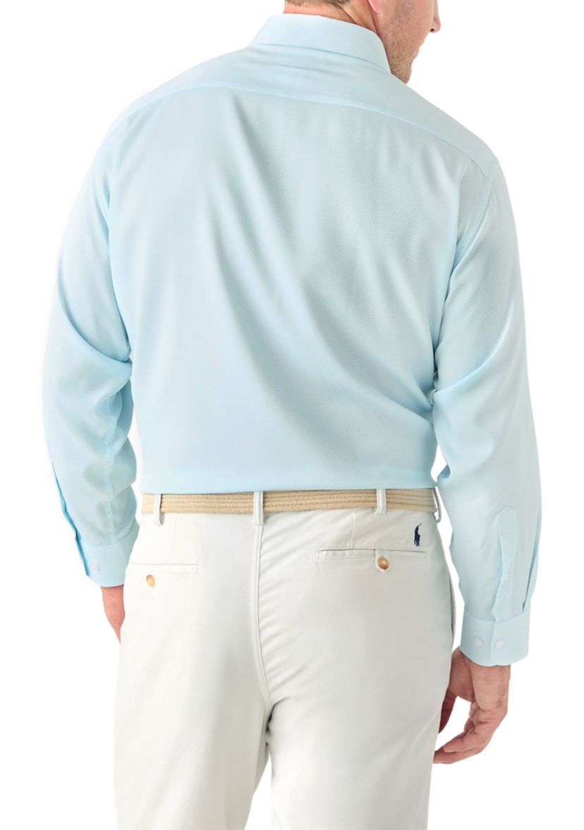 Mens Tall Twill Solid Performance Dress Shirt