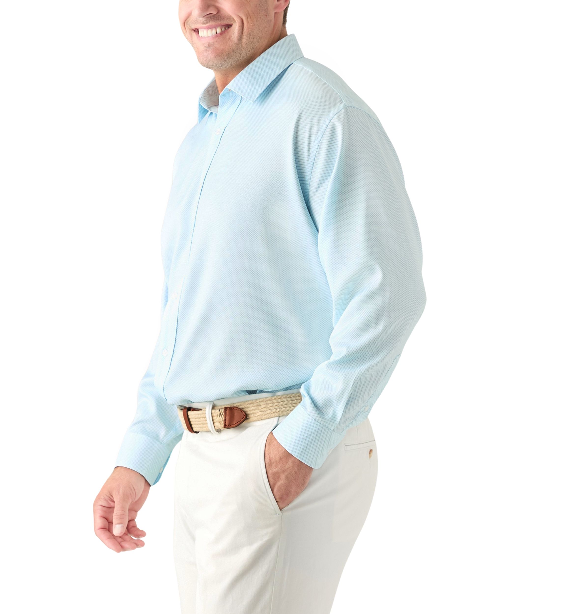 Mens Tall Twill Solid Performance Dress Shirt