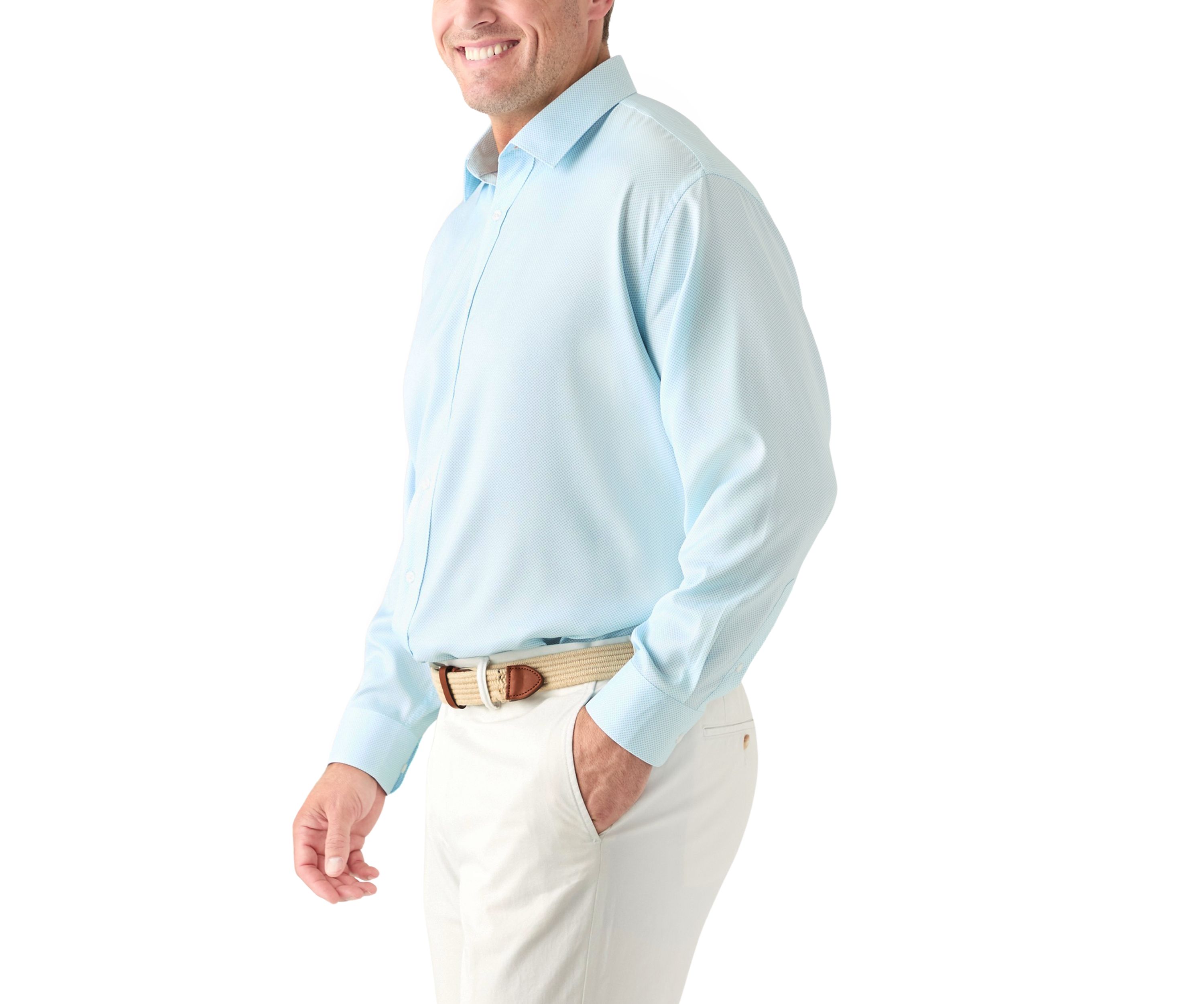 Mens Tall Twill Solid Performance Dress Shirt