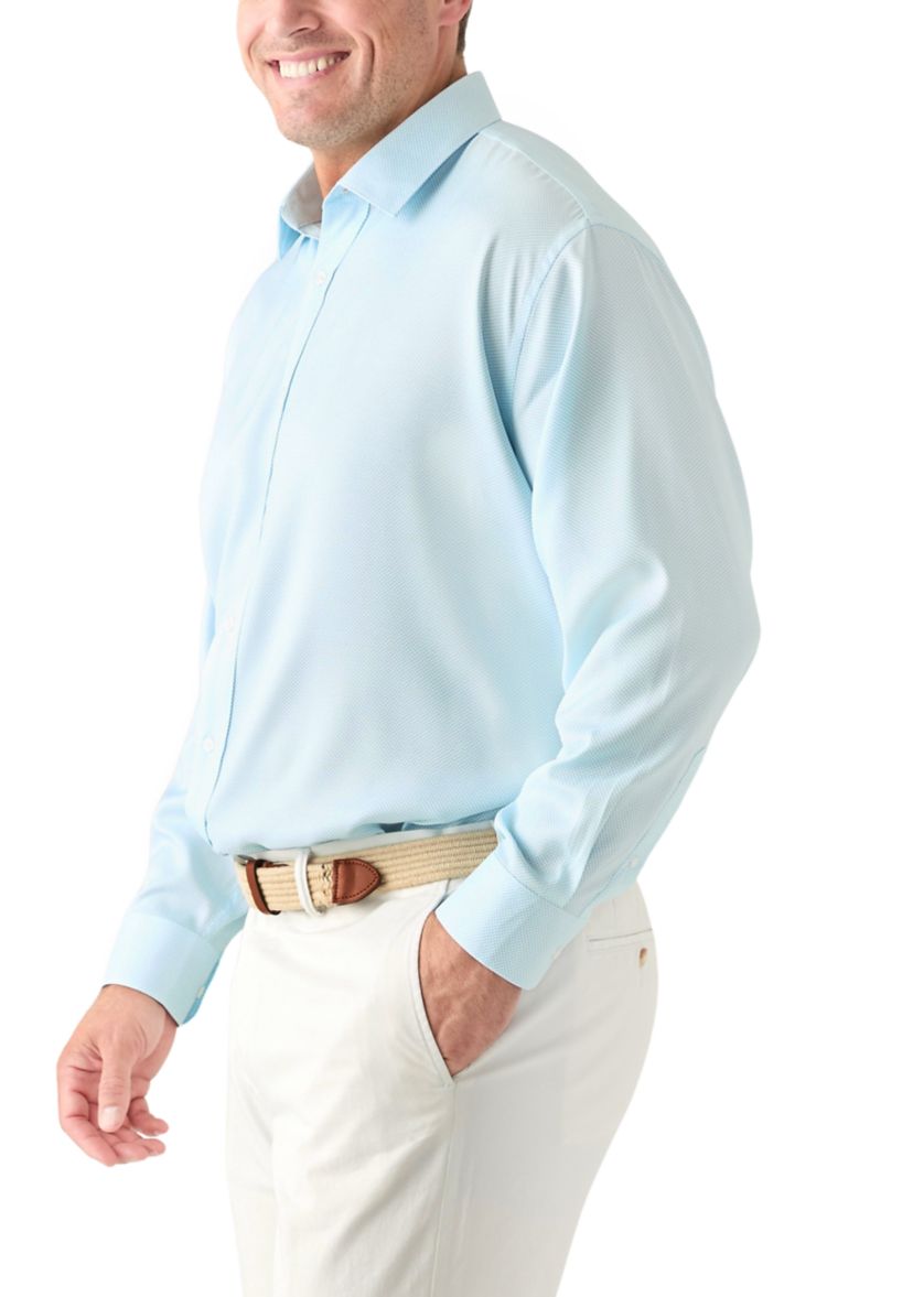Mens Tall Twill Solid Performance Dress Shirt