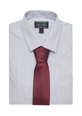 Alexander Julian Fancy Stretch Collar Button-Front Dress Shirt