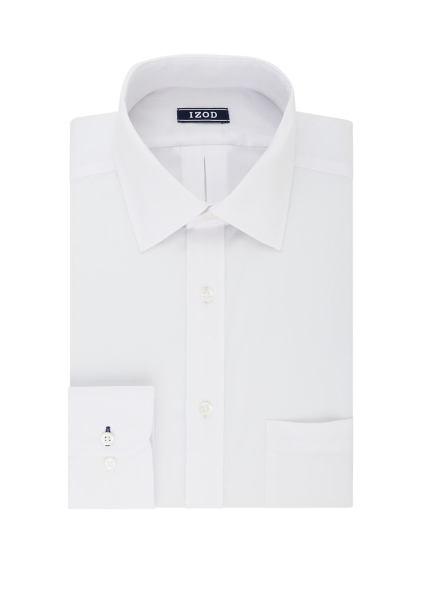 Regular Fit Long Lasting White All Over Stretch Dress Shirt