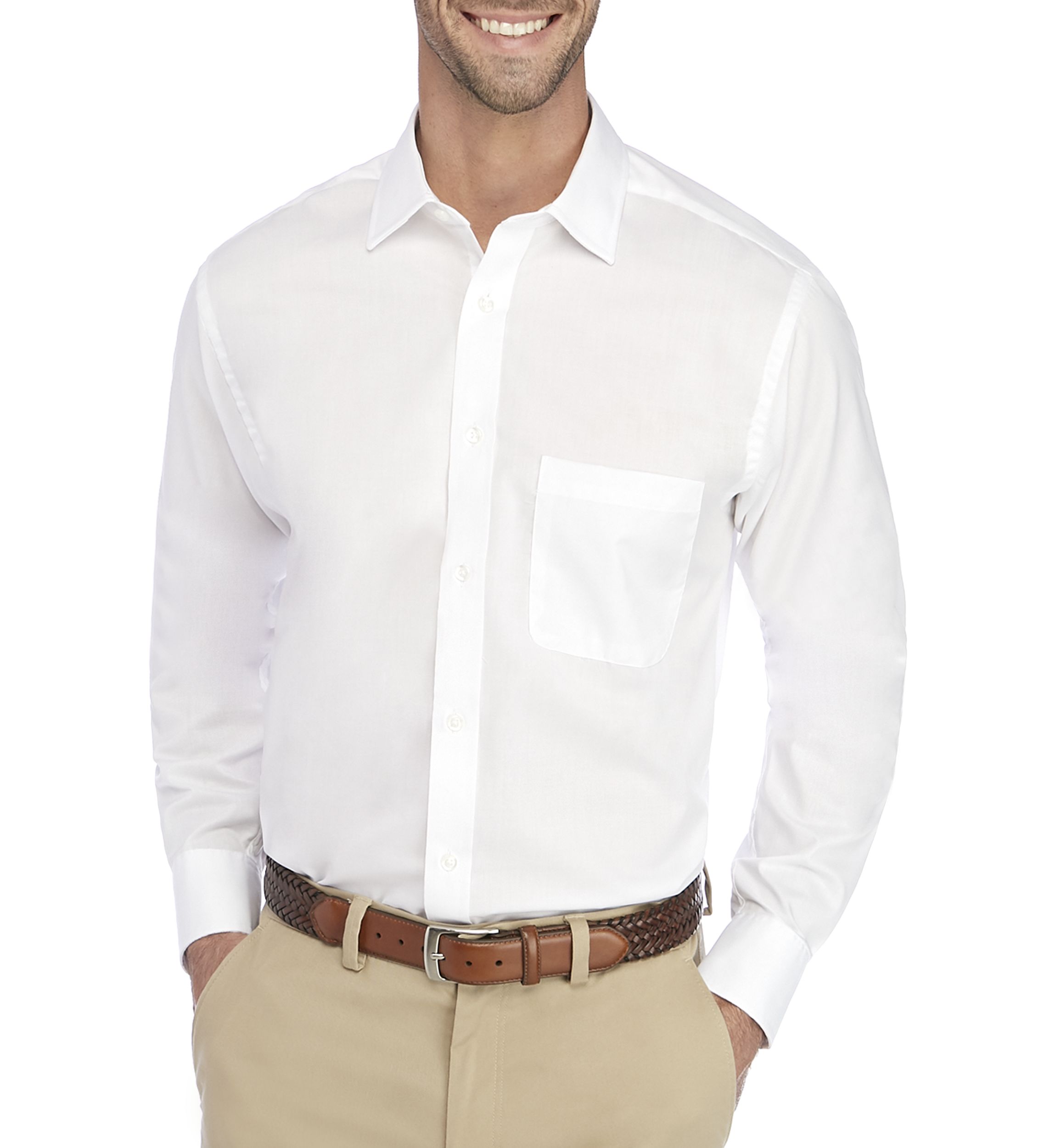 Regular Fit Long Lasting White All Over Stretch Dress Shirt