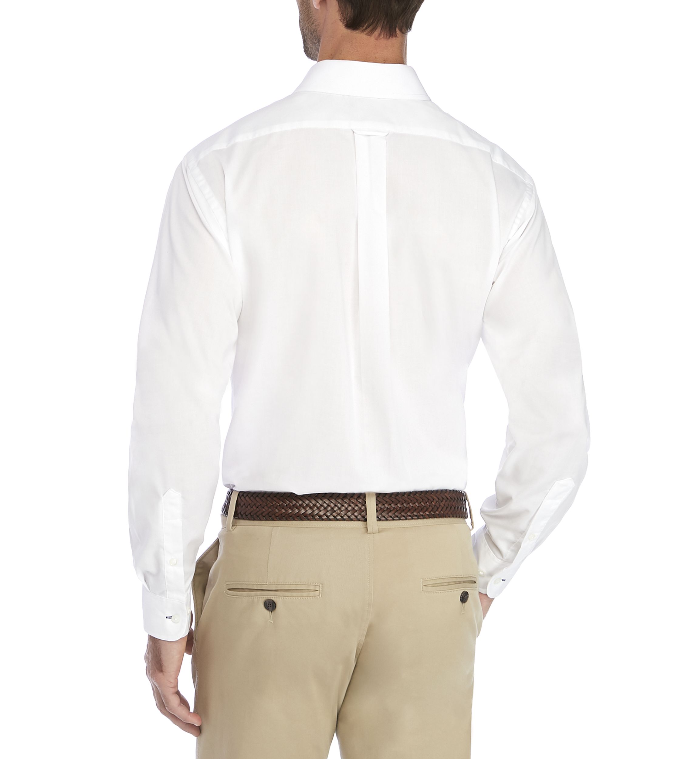 Regular Fit Long Lasting White All Over Stretch Dress Shirt