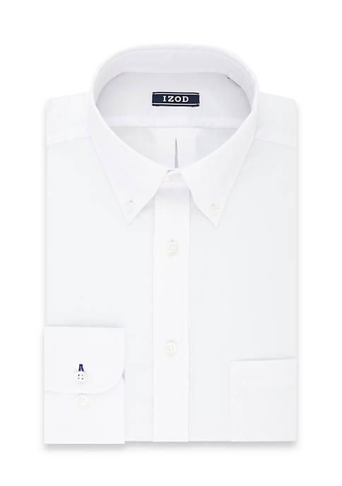 Regular Fit Long Lasting White All Over Stretch Dress Shirt