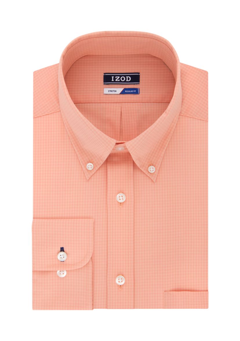 IZOD Regular Stretch Check Dress Shirt Men's 832 Size: 14/14.5 32/33