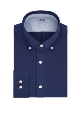 IZOD Dark Navy Advantage Performance Slim Fit Dress Shirt