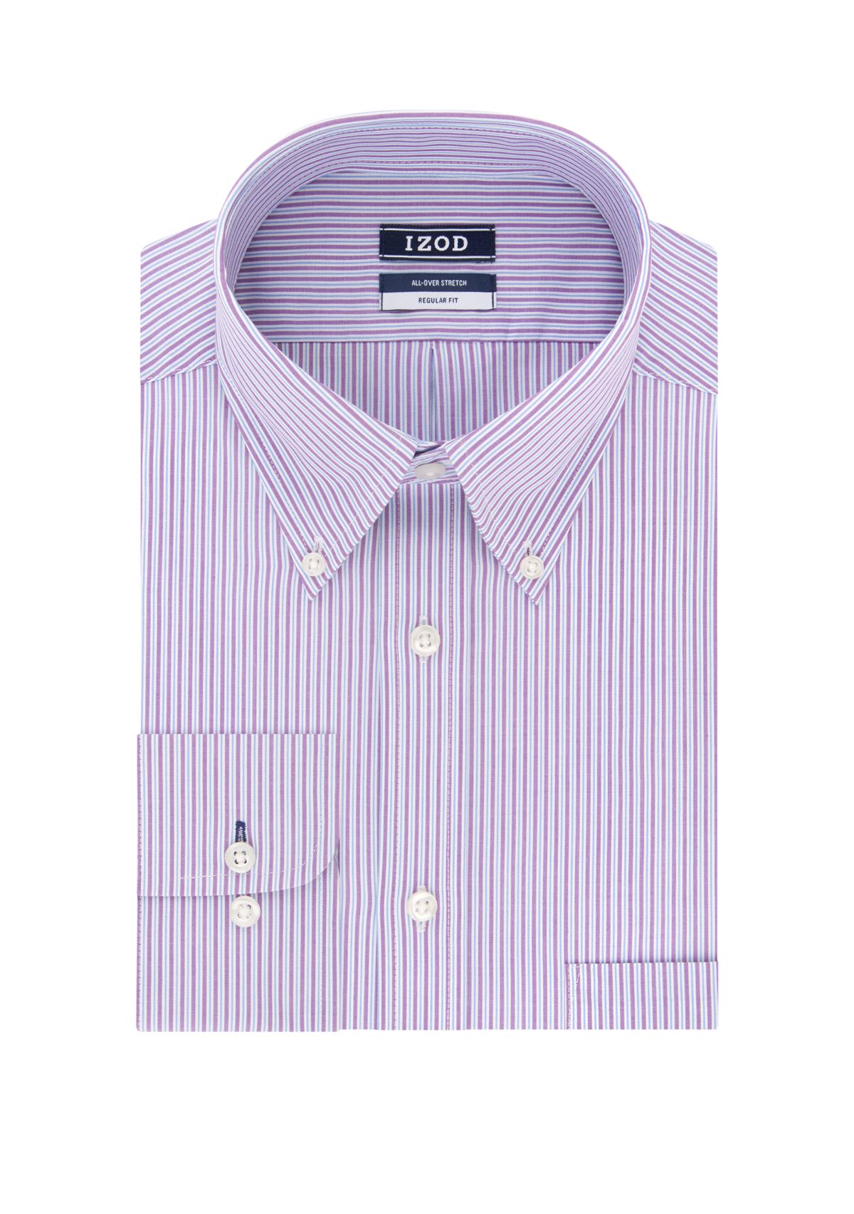 Regular Fit Stretch Stripe Button Down Shirt 