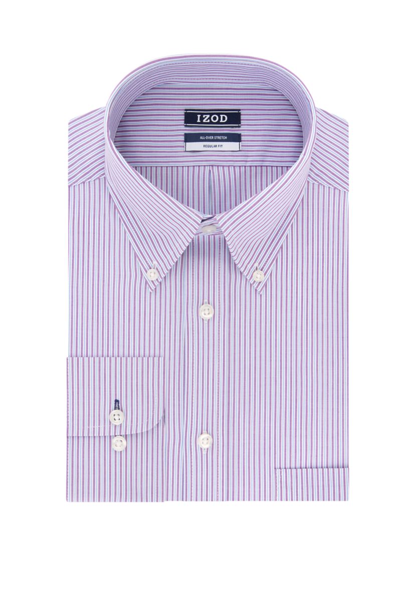 Regular Fit Stretch Stripe Button Down Shirt 