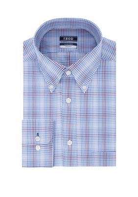 IZOD Regular Fit All Over Stretch Button Down Shirt | belk