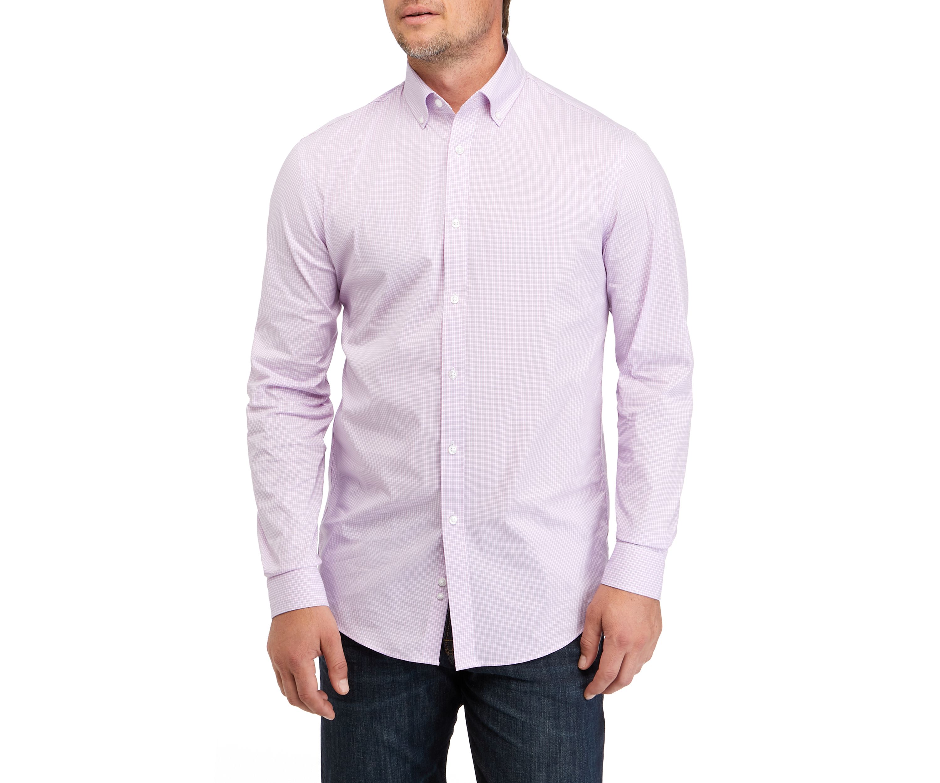 Mens Slim Fit Stretch Cool FX Cooling Collar Dress Shirt