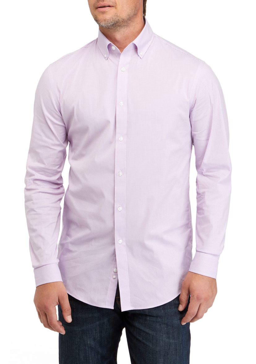 Mens Slim Fit Stretch Cool FX Cooling Collar Dress Shirt
